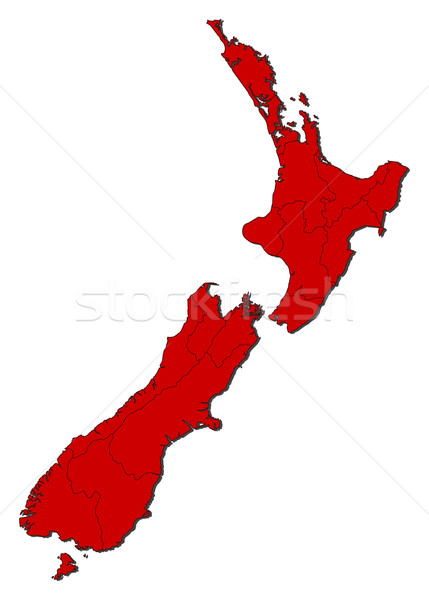 Karte New Zealand politischen mehrere Regionen abstrakten Stock foto © Schwabenblitz