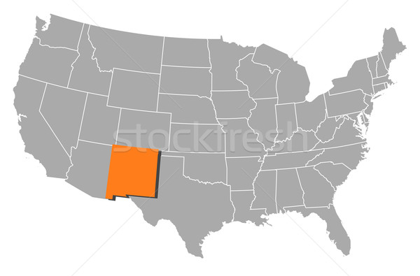 Map of the United States, New Mexico highlighted Stock photo © Schwabenblitz