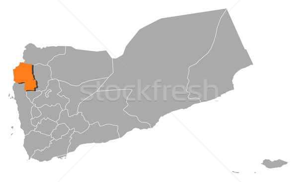 ストックフォト: 地図 · イエメン · 政治的 · いくつかの · 抽象的な · 背景