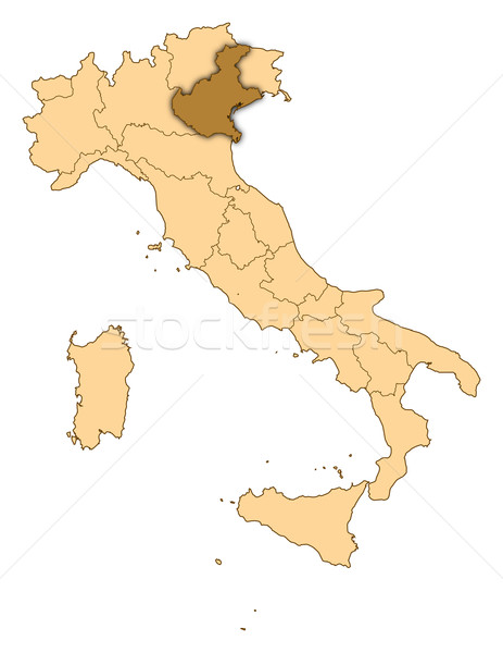 Map of Italy, Veneto highlighted Stock photo © Schwabenblitz
