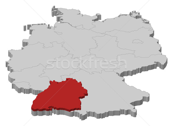 Stock photo: Map of Germany, Baden-W