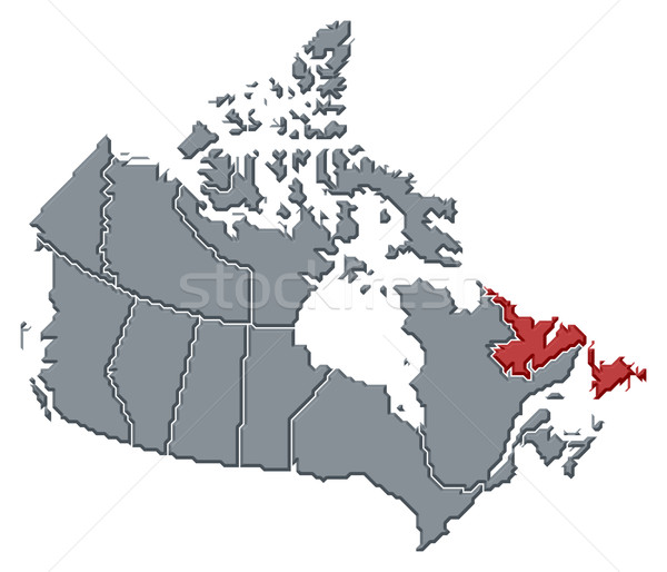 Stock photo: Map of Canada, Newfoundland and Labrador highlighted