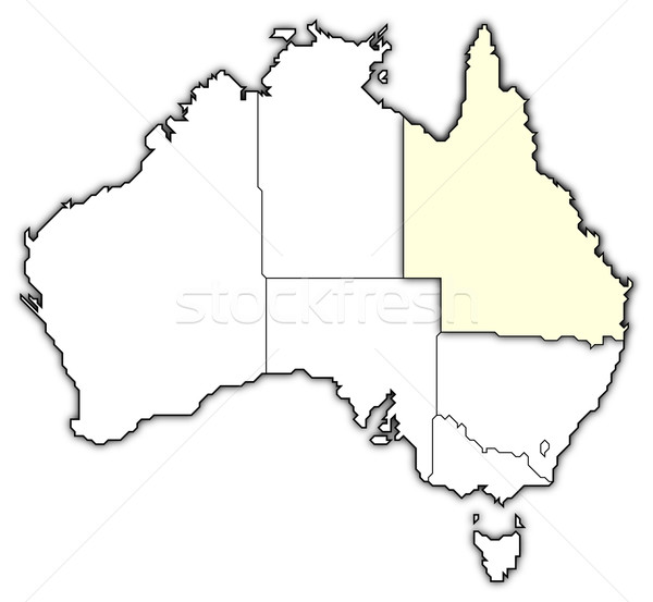 Map of Australia, Queensland highlighted Stock photo © Schwabenblitz