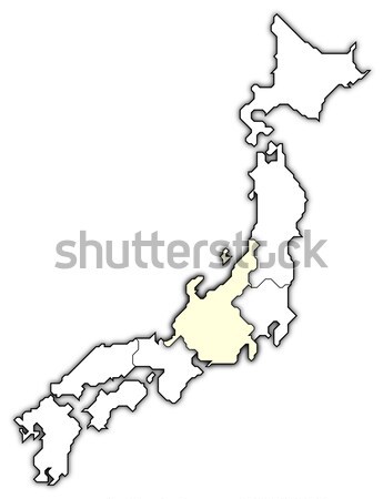 Сток-фото: карта · Япония · политический · несколько · аннотация