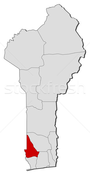 Map of Benin, Kouffo highlighted Stock photo © Schwabenblitz