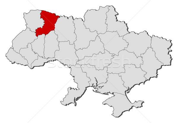 Map of Ukraine, Rivne highlighted Stock photo © Schwabenblitz