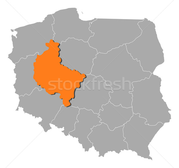 Map of Poland, Greater Poland highlighted Stock photo © Schwabenblitz