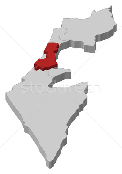 Map of Israel, Central District highlighted Stock photo © Schwabenblitz