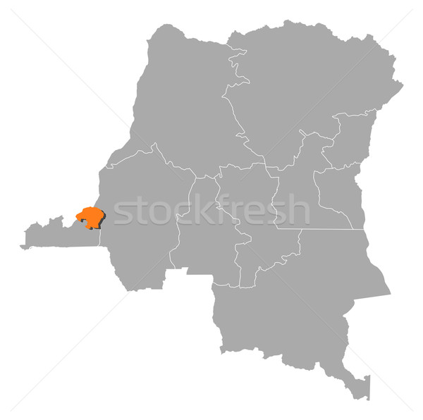 Map of Democratic Republic of the Congo, Kinshasa highlighted Stock photo © Schwabenblitz