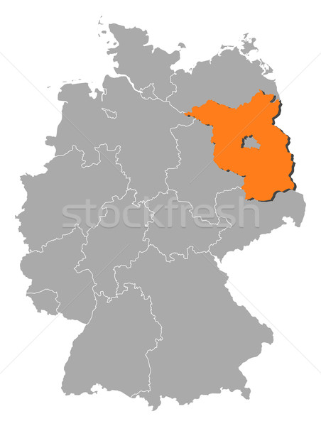 Map of Germany, Brandenburg highlighted Stock photo © Schwabenblitz