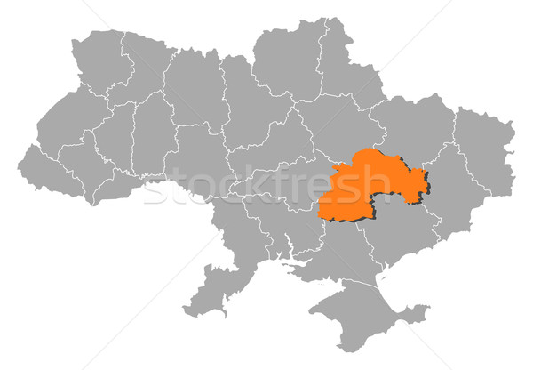 Map of Ukraine, Dnipropetrovsk highlighted Stock photo © Schwabenblitz