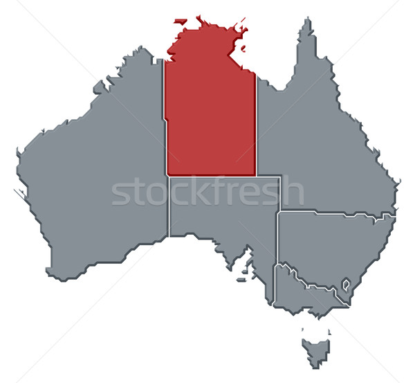 Map of Australia, Northern Treeitory highlighted Stock photo © Schwabenblitz