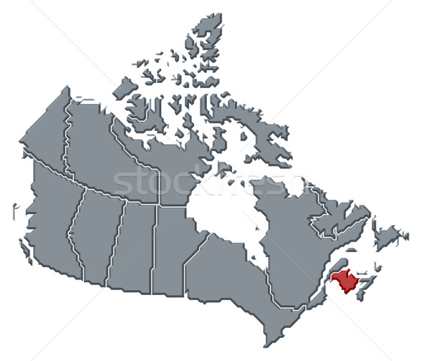 Stock photo: Map of Canada, New Brunswick highlighted