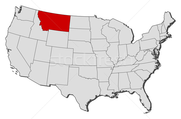 Map of the United States, Montana highlighted Stock photo © Schwabenblitz