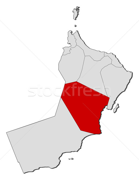 Map of Oman, Al Wusta highlighted Stock photo © Schwabenblitz