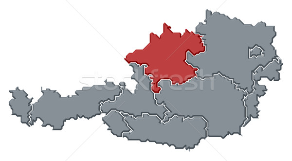 Map of Austria, Upper Austria highlighted Stock photo © Schwabenblitz