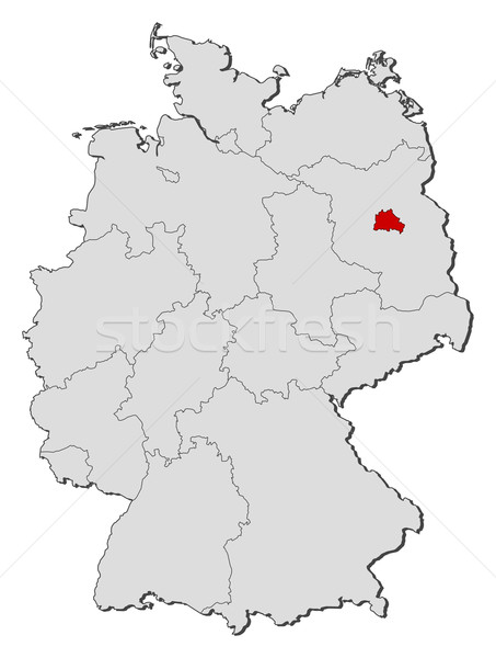 Map of Germany, Berlin highlighted Stock photo © Schwabenblitz