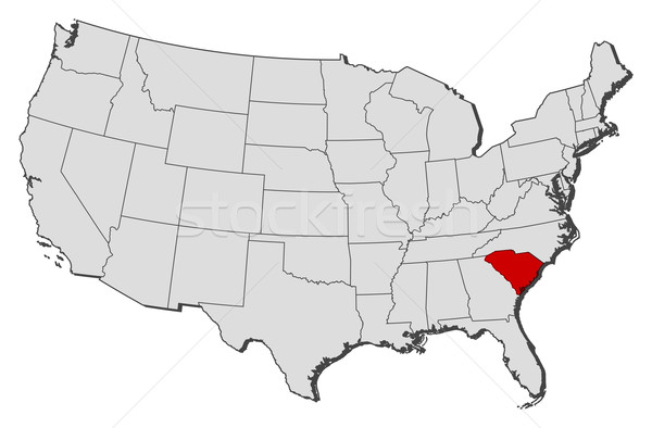 Map of the United States, South Carolina highlighted Stock photo © Schwabenblitz