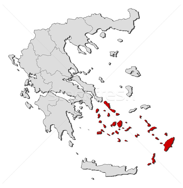 Map of Greece, South Aegean highlighted Stock photo © Schwabenblitz