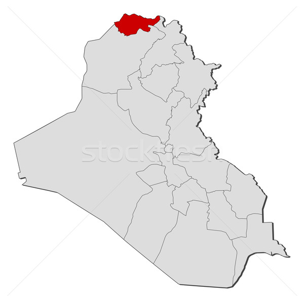 Map of Iraq, Dohuk highlighted Stock photo © Schwabenblitz