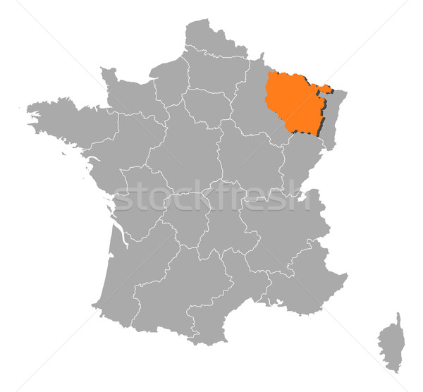 Map of France, Lorraine highlighted Stock photo © Schwabenblitz