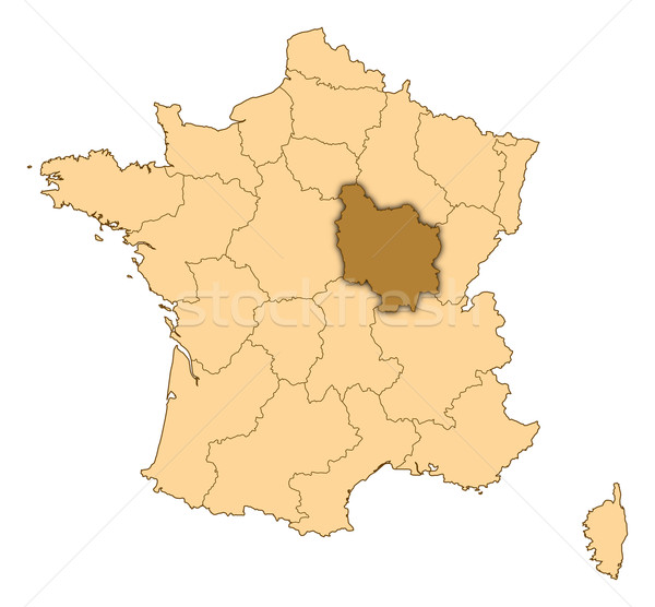 Map of France, Burgundy highlighted Stock photo © Schwabenblitz
