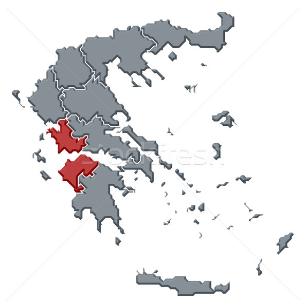 Map of Greece, West Greece highlighted Stock photo © Schwabenblitz