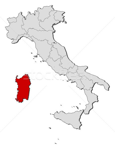 Stockfoto: Kaart · Italië · politiek · verscheidene · regio · wereldbol