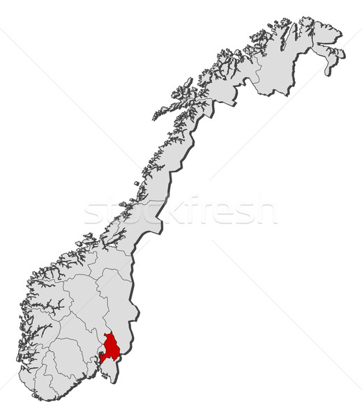 Map of Norway, Akershus highlighted Stock photo © Schwabenblitz