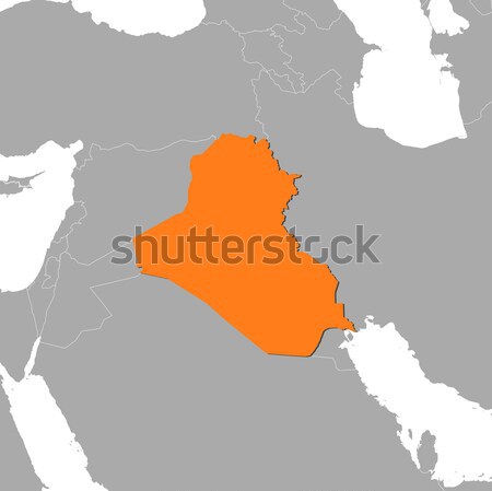 Foto stock: Mapa · Irak · político · resumen · mundo