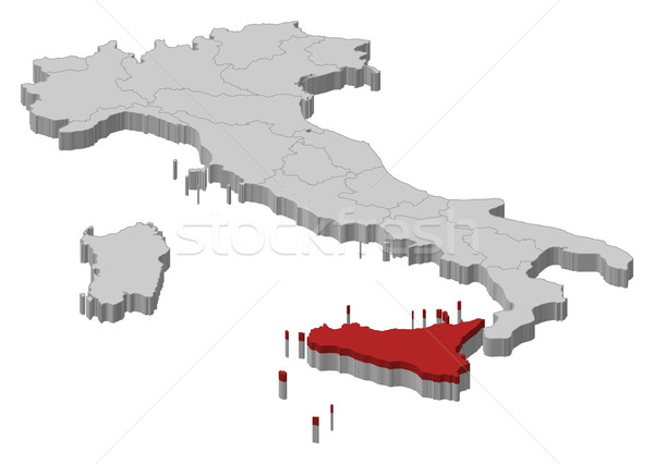 Map of Italy, Secely highlighted Stock photo © Schwabenblitz