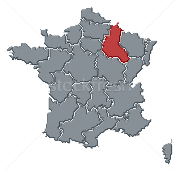 Map of France, Champagne-Ardenne highlighted Stock photo © Schwabenblitz