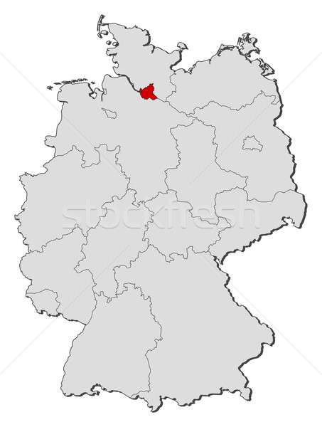 Map of Germany, Hamburg highlighted Stock photo © Schwabenblitz