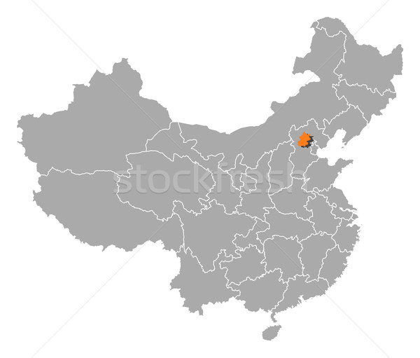 Map of China, Beijing highlighted Stock photo © Schwabenblitz