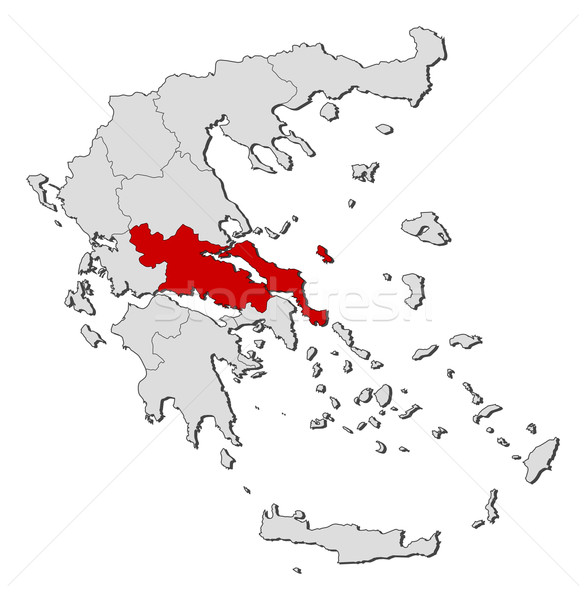 Map of Greece, Central Greece highlighted Stock photo © Schwabenblitz