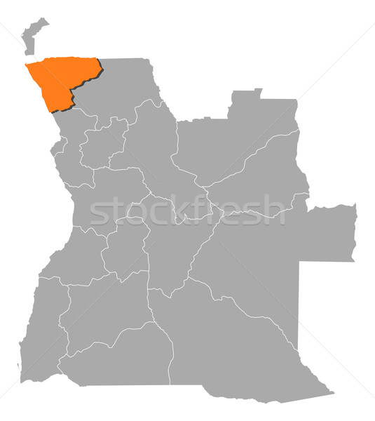 Stock photo: Map of Angola, Zaire highlighted