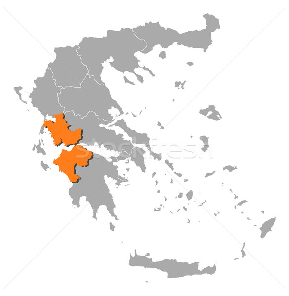 Map of Greece, West Greece highlighted Stock photo © Schwabenblitz