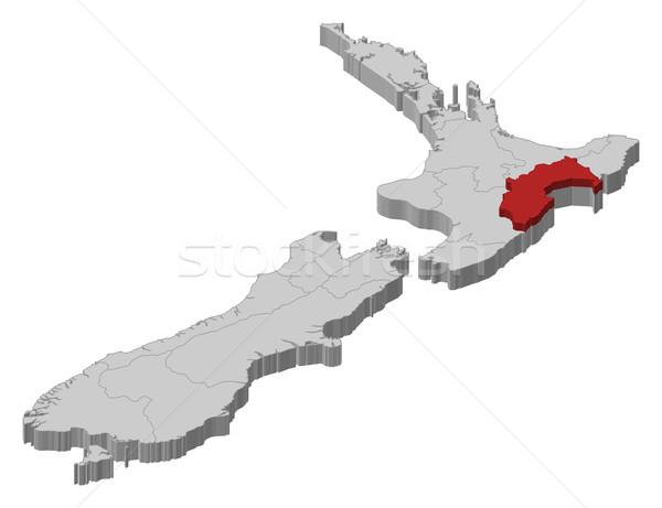 Map of New Zealand, Taranaki highlighted Stock photo © Schwabenblitz
