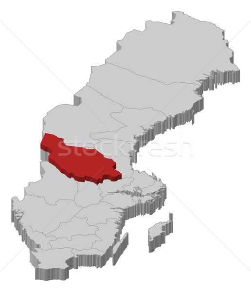 Map of Sweden, Dalarna County highlighted Stock photo © Schwabenblitz