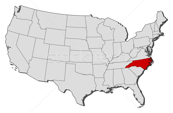 north carolina on us map Map Of The United States North Carolina Highlighted Vector north carolina on us map