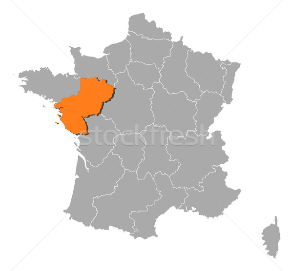 Map of France, Pays de la Loire highlighted Stock photo © Schwabenblitz