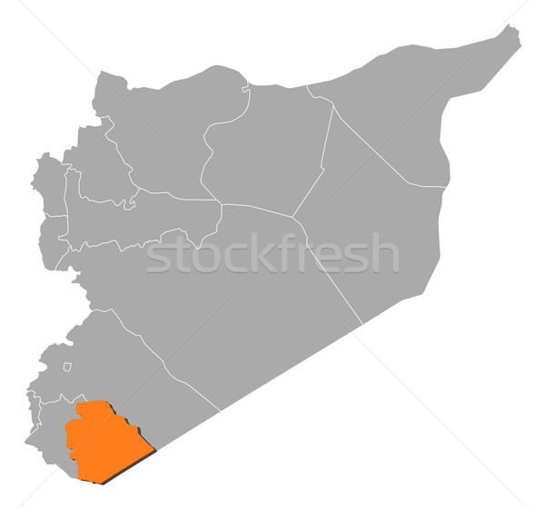 Map of Syria, As-Suwayda highlighted Stock photo © Schwabenblitz