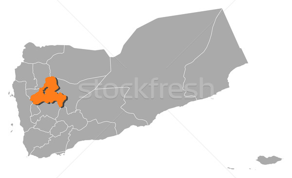 ストックフォト: 地図 · イエメン · 政治的 · いくつかの · 抽象的な · 背景