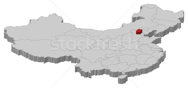 Map of China, Beijing highlighted Stock photo © Schwabenblitz