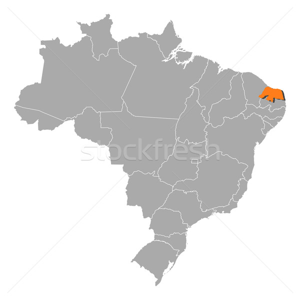 Map of Brazil, Rio Grande do Norte highlighted Stock photo © Schwabenblitz