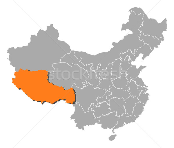 карта Китай Тибет политический несколько мира Сток-фото © Schwabenblitz