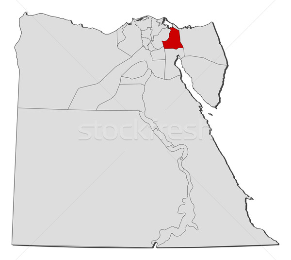 Map of Egypt, Ismailia highlighted Stock photo © Schwabenblitz