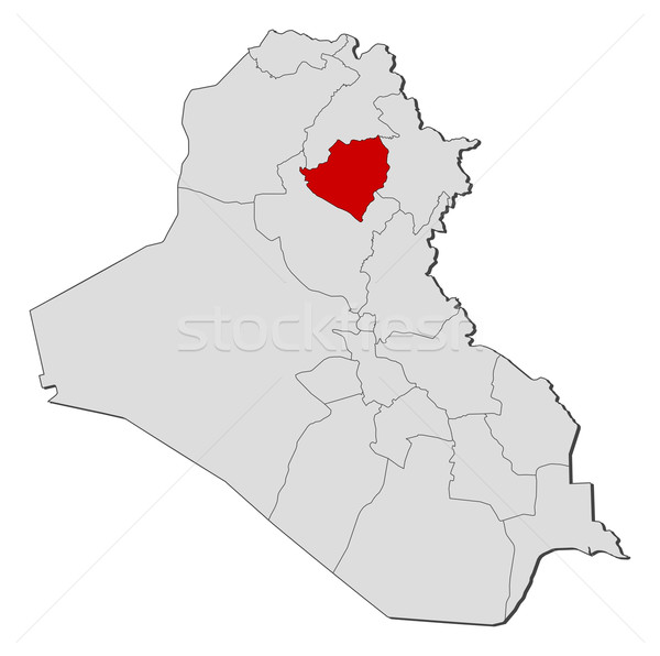 Map of Iraq, Kirkuk highlighted Stock photo © Schwabenblitz