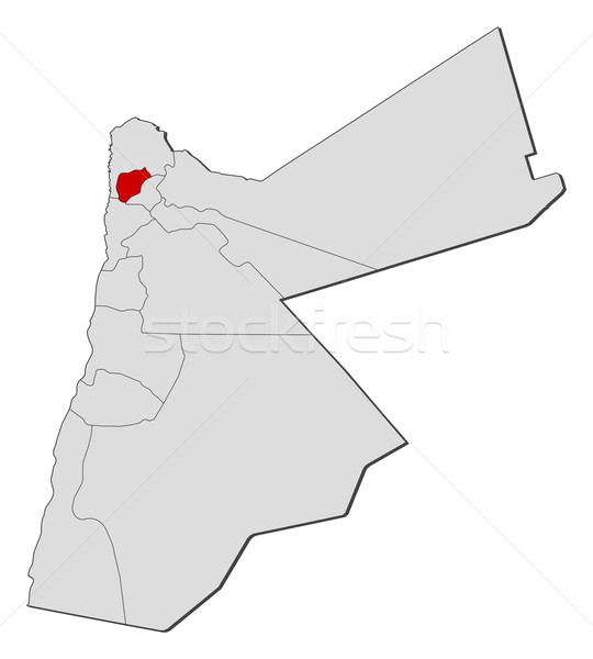 Map of Jordan, Ajloun highlighted Stock photo © Schwabenblitz