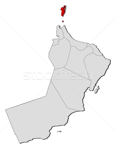 Map of Oman, Musandam highlighted Stock photo © Schwabenblitz